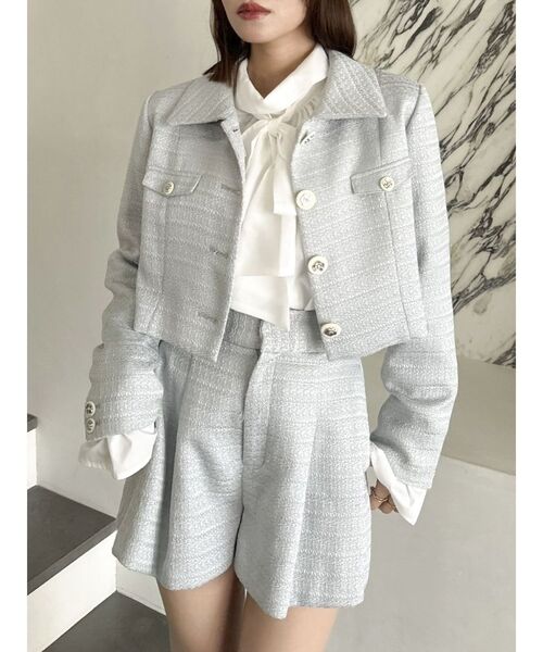 dazzlin（ダズリン）の「【セットアップ対応】ツイードタックショートパンツ（その他パンツ・レディース・オフホワイト/イエロー/ブルー・SMALL/MEDIUM）」の15枚目の写真