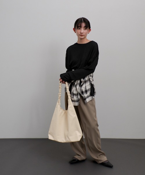 select MOCA（セレクトモカ）の「ギャザーハンドルトートバッグ（トートバッグ・レディース・ブラック/アイボリー・FREE）」の17枚目の写真