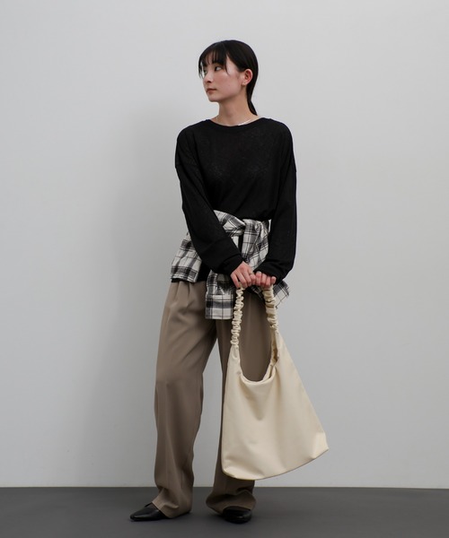 select MOCA（セレクトモカ）の「ギャザーハンドルトートバッグ（トートバッグ・レディース・ブラック/アイボリー・FREE）」の21枚目の写真