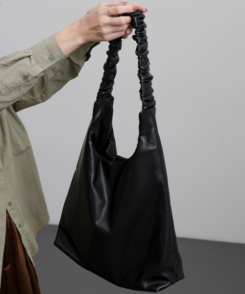 select MOCA（セレクトモカ）の「ギャザーハンドルトートバッグ（トートバッグ・レディース・ブラック/アイボリー・FREE）」の11枚目の写真