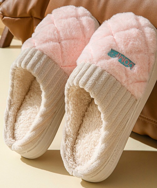 TABI PAL（タビパル）の「あったか　ボア　スリッパ（ルームシューズ/スリッパ・レディース・アイボリー/グレー/ピンク/グリーン/モカ・23cm/24cm/25cm/26cm/27cm）」の5枚目の写真