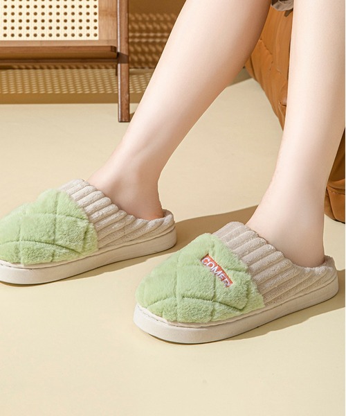 TABI PAL（タビパル）の「あったか　ボア　スリッパ（ルームシューズ/スリッパ・レディース・アイボリー/グレー/ピンク/グリーン/モカ・23cm/24cm/25cm/26cm/27cm）」の7枚目の写真