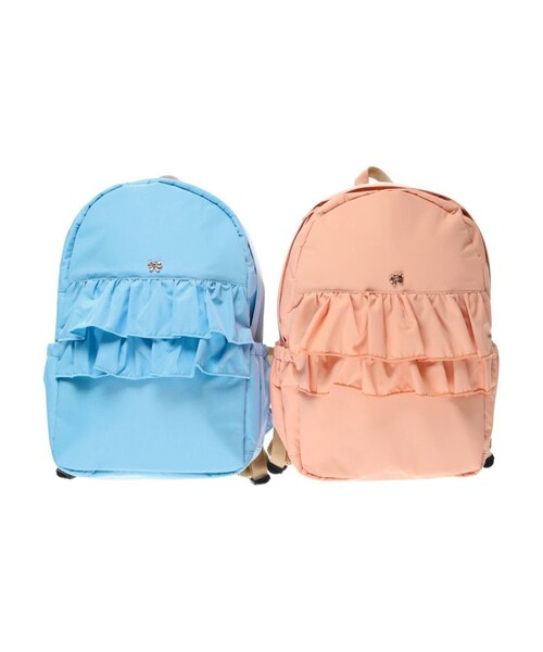 BRANSHES（ブランシェス）の「フリルリュック（バックパック/リュック・キッズ・ピンク/サックスブルー・M）」の4枚目の写真