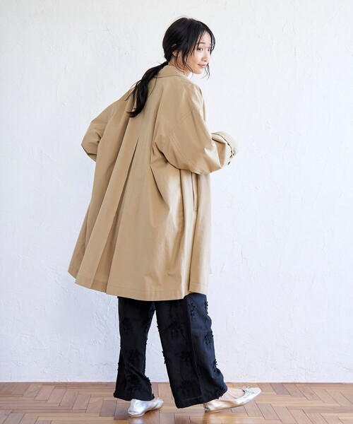 coen（コーエン）の「コットンリネンスクエアステンカラーコート
