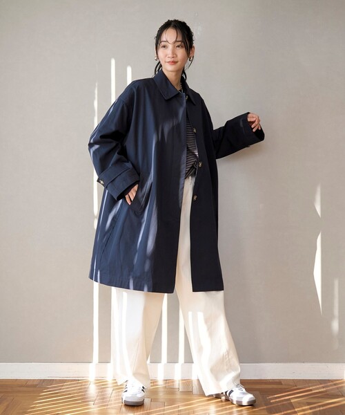 休日と詩 コットン リネン ステンカラーコート coen（コーエン）の「コットンリネンスクエアステンカラーコート