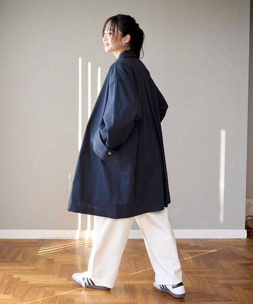 coen（コーエン）の「コットンリネンスクエアステンカラーコート