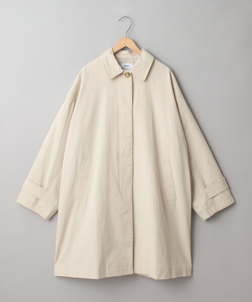 coen(コーエン)の「コットンリネンスクエアステンカラーコート(ステンカラーコート・レディース・ネイビー/ベージュ/ライトグレー・FREE)」の22枚目の写真