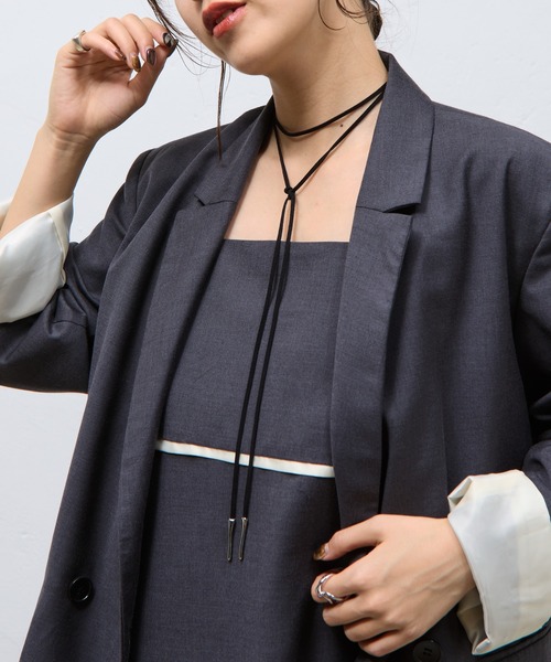 COLONY 2139（コロニートゥーワンスリーナイン）の「プレーンモチーフコードチョーカー（ネックレス・レディース・シルバー・FREE）」の4枚目の写真