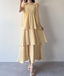 キャミワンピース」に該当するイエロー/黄色系のファッション