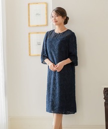 カットジャガードワンピースドレス