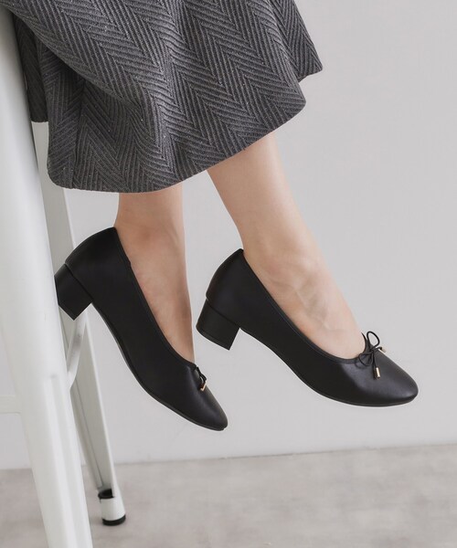 index（インデックス）の「ラウンドトゥヒールバレエシューズ（パンプス・レディース・シルバー/ブラック/アイボリー系・03/02/01）」の7枚目の写真