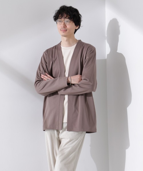 NANO universe（ナノユニバース）の「ダブルジャージー着流しカーディガン（カーディガン/ボレロ・メンズ・ブルーグリーン/スミクロ/ブラック/ベージュ系その他4/ライトグレー・L/M/S）」の5枚目の写真