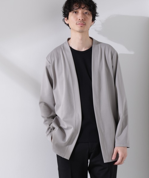 NANO universe（ナノユニバース）の「ダブルジャージー着流しカーディガン（カーディガン/ボレロ・メンズ・ブルーグリーン/スミクロ/ブラック/ベージュ系その他4/ライトグレー・L/M/S）」の22枚目の写真