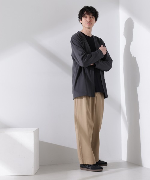 NANO universe（ナノユニバース）の「ダブルジャージー着流しカーディガン（カーディガン/ボレロ・メンズ・ブルーグリーン/スミクロ/ブラック/ベージュ系その他4/ライトグレー・L/M/S）」の20枚目の写真