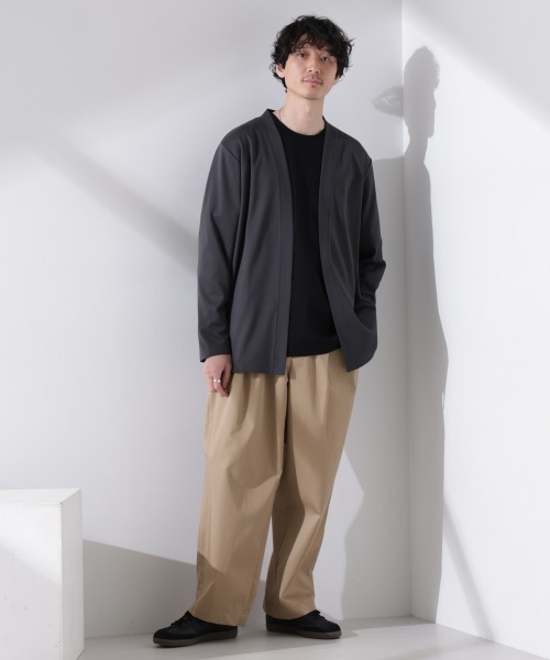 NANO universe（ナノユニバース）の「ダブルジャージー着流しカーディガン（カーディガン/ボレロ・メンズ・ブルーグリーン/スミクロ/ブラック/ベージュ系その他4/ライトグレー・L/M/S）」の18枚目の写真