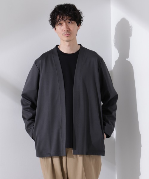 NANO universe（ナノユニバース）の「ダブルジャージー着流しカーディガン（カーディガン/ボレロ・メンズ・ブルーグリーン/スミクロ/ブラック/ベージュ系その他4/ライトグレー・L/M/S）」の14枚目の写真