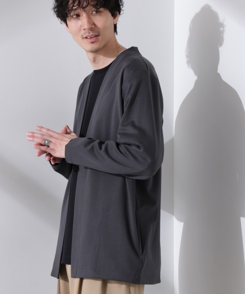 NANO universe（ナノユニバース）の「ダブルジャージー着流しカーディガン（カーディガン/ボレロ・メンズ・ブルーグリーン/スミクロ/ブラック/ベージュ系その他4/ライトグレー・L/M/S）」の16枚目の写真