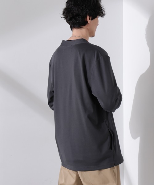 NANO universe（ナノユニバース）の「ダブルジャージー着流しカーディガン（カーディガン/ボレロ・メンズ・ブルーグリーン/スミクロ/ブラック/ベージュ系その他4/ライトグレー・L/M/S）」の17枚目の写真