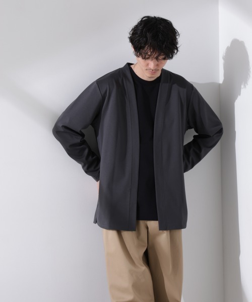 NANO universe（ナノユニバース）の「ダブルジャージー着流しカーディガン（カーディガン/ボレロ・メンズ・ブルーグリーン/スミクロ/ブラック/ベージュ系その他4/ライトグレー・L/M/S）」の15枚目の写真