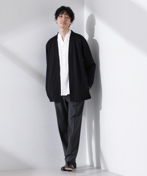 NANO universe（ナノユニバース）の「ダブルジャージー着流しカーディガン（カーディガン/ボレロ・メンズ・ブルーグリーン/スミクロ/ブラック/ベージュ系その他4/ライトグレー・L/M/S）」の10枚目の写真