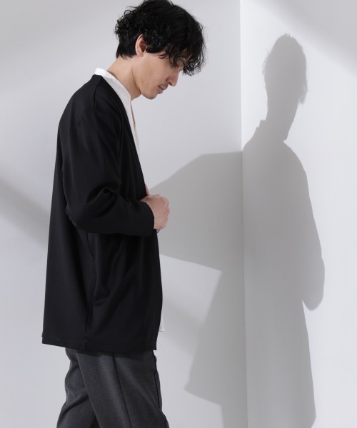 NANO universe（ナノユニバース）の「ダブルジャージー着流しカーディガン（カーディガン/ボレロ・メンズ・ブルーグリーン/スミクロ/ブラック/ベージュ系その他4/ライトグレー・L/M/S）」の8枚目の写真