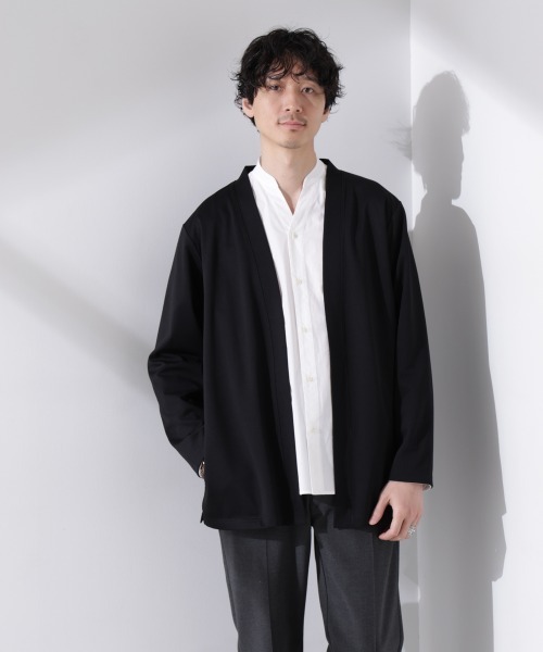 NANO universe（ナノユニバース）の「ダブルジャージー着流しカーディガン（カーディガン/ボレロ・メンズ・ブルーグリーン/スミクロ/ブラック/ベージュ系その他4/ライトグレー・L/M/S）」の7枚目の写真