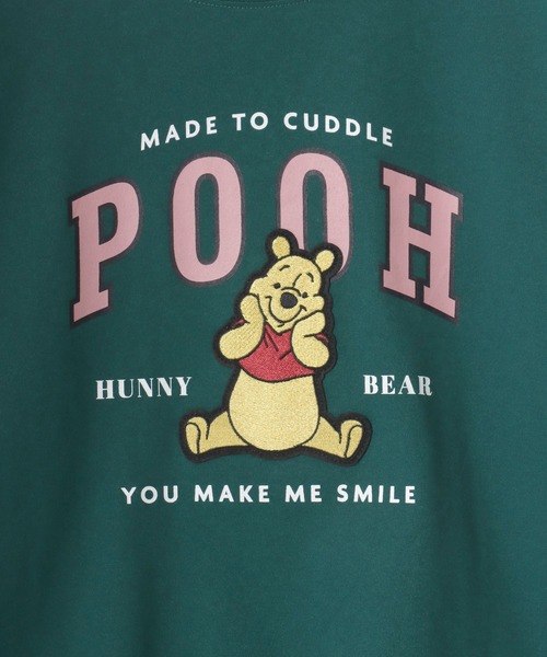 Disney(ディズニー)の「Disney(ディズニー)キャラクターカレッジロゴプリント ビッグシルエットTシャツ(七分袖)レディース/ミッキーマウス/ミニーマウス/くまのプーさん/チップとデール(Tシャツ/カットソー・レディース・アクア/グリーン/アッシュグレー/オフホワイト・M/L)」の12枚目の写真