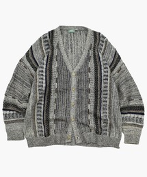 90’s Let’s go 総柄 ニットカーディガン