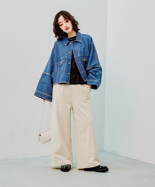 LEPSIM(レプシィム)の「タックスウェットパンツ 290328(スウェットパンツ・レディース・グレー/チャコールグレー/アイボリー・FREE)」の8枚目の写真