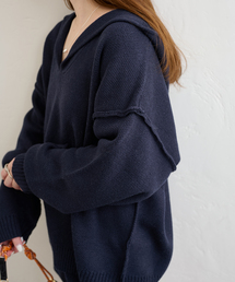 オーバーニットフーディー