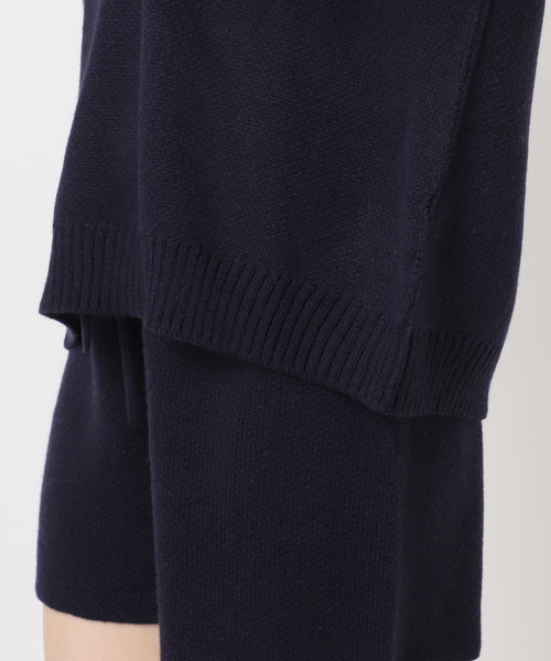 U by SPICK&SPAN（ユーバイスピックアンドスパン）の「オーバーニットフーディー（パーカー・レディース・アイボリー/ネイビー・FREE）」の8枚目の写真