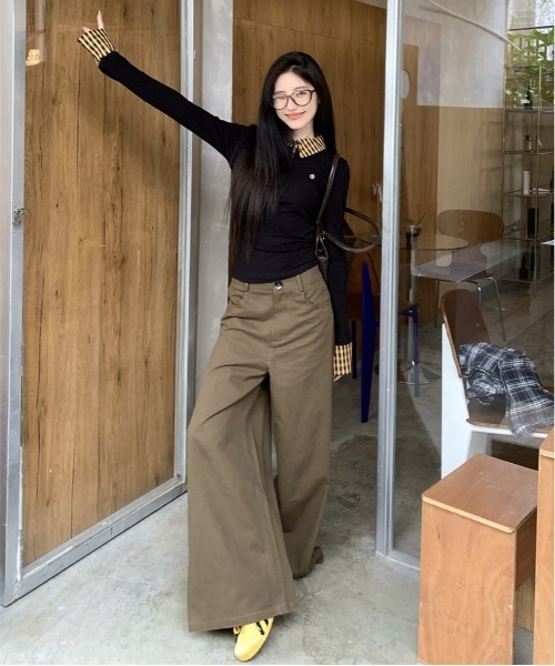 WEGO(ウィゴー)の「WEGO/チェックワンポイントタイトポロトップス(Tシャツ/カットソー・レディース・ブルー/イエロー・MEDIUM/LARGE)」の7枚目の写真