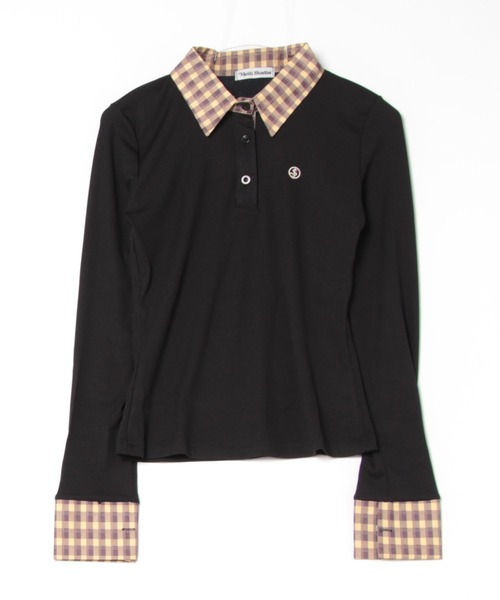 WEGO(ウィゴー)の「WEGO/チェックワンポイントタイトポロトップス(Tシャツ/カットソー・レディース・ブルー/イエロー・MEDIUM/LARGE)」の14枚目の写真
