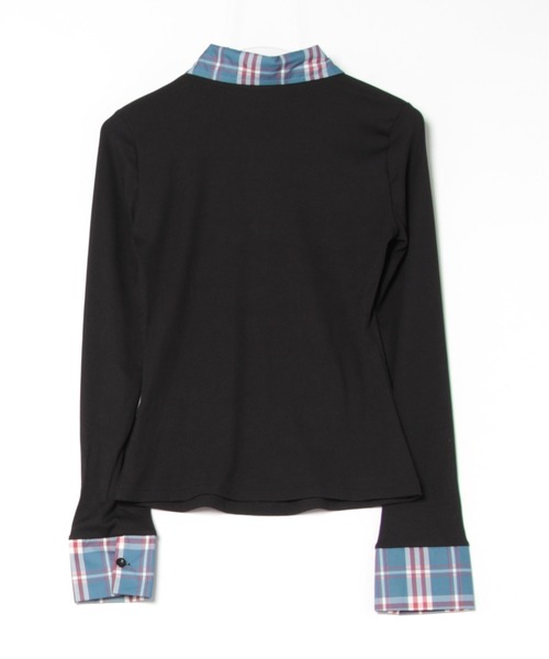 WEGO(ウィゴー)の「WEGO/チェックワンポイントタイトポロトップス(Tシャツ/カットソー・レディース・ブルー/イエロー・MEDIUM/LARGE)」の16枚目の写真