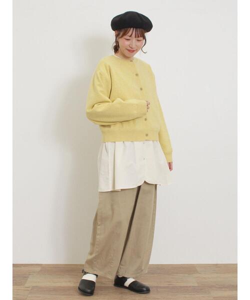 Samansa Mos2（サマンサ モスモス）の「柄アソートクレリックチュニック（シャツ/ブラウス・レディース・オフホワイト/ラベンダー/ネイビー/イエロー・F）」の9枚目の写真