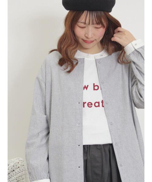 Samansa Mos2（サマンサ モスモス）の「柄アソートクレリックチュニック（シャツ/ブラウス・レディース・オフホワイト/ラベンダー/ネイビー/イエロー・F）」の11枚目の写真