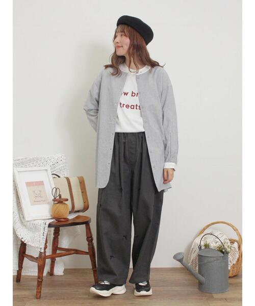 Samansa Mos2（サマンサ モスモス）の「柄アソートクレリックチュニック（シャツ/ブラウス・レディース・オフホワイト/ラベンダー/ネイビー/イエロー・F）」の14枚目の写真