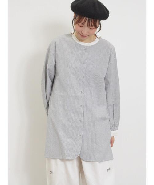 Samansa Mos2（サマンサ モスモス）の「柄アソートクレリックチュニック（シャツ/ブラウス・レディース・オフホワイト/ラベンダー/ネイビー/イエロー・F）」の16枚目の写真