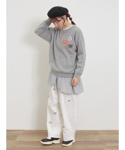 Samansa Mos2（サマンサ モスモス）の「柄アソートクレリックチュニック（シャツ/ブラウス・レディース・オフホワイト/ラベンダー/ネイビー/イエロー・F）」の19枚目の写真