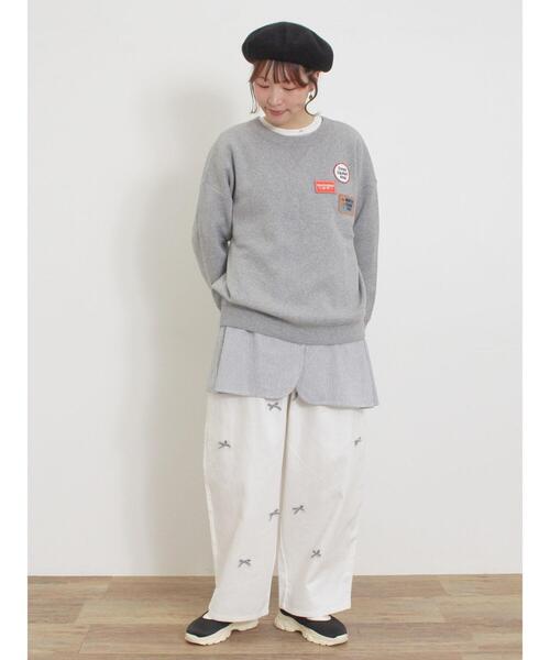 Samansa Mos2（サマンサ モスモス）の「柄アソートクレリックチュニック（シャツ/ブラウス・レディース・オフホワイト/ラベンダー/ネイビー/イエロー・F）」の20枚目の写真