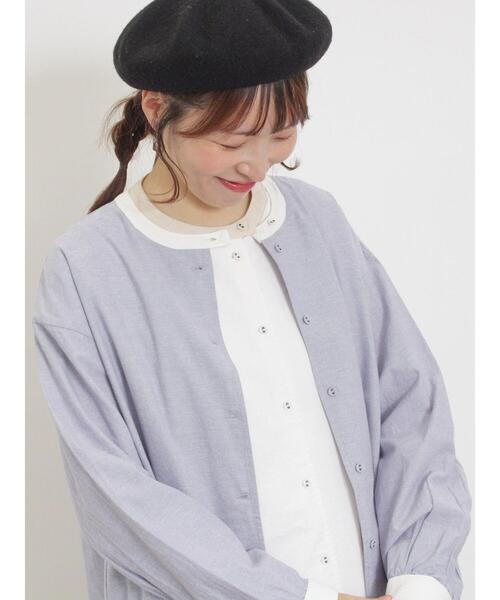 Samansa Mos2（サマンサ モスモス）の「柄アソートクレリックチュニック（シャツ/ブラウス・レディース・オフホワイト/ラベンダー/ネイビー/イエロー・F）」の21枚目の写真