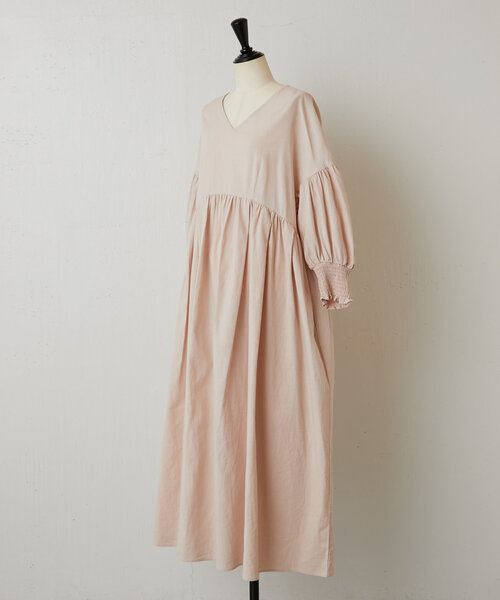 BEARDSLEY（ビアズリー）の「リネンギャザーワンピ（ワンピース・レディース・ブラック/ピンク・FREE）」の8枚目の写真