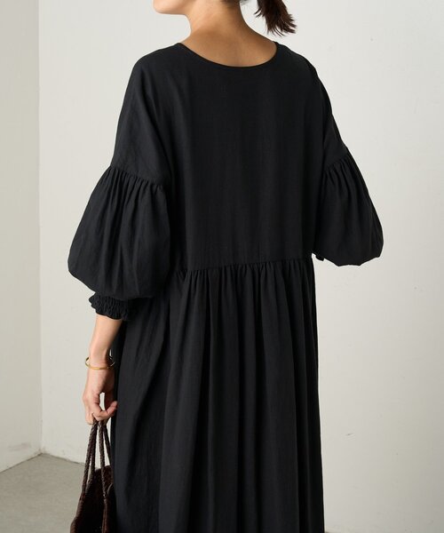 BEARDSLEY（ビアズリー）の「リネンギャザーワンピ（ワンピース・レディース・ブラック/ピンク・FREE）」の18枚目の写真