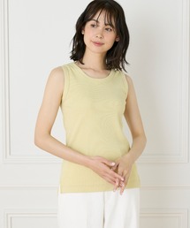 リブタンクトップ リブトップス」に該当するイエロー/黄色系の