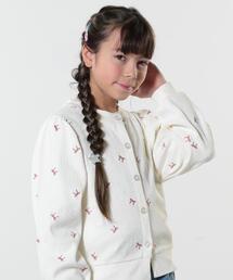 【130-150cm】リボン刺繍カーディガン