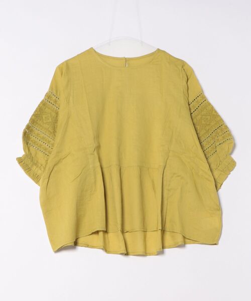 Q（キュー）の「モスコットンエンブロイダリーブラウス（シャツ/ブラウス・レディース・マスタード/ブラック・MEDIUM）」の7枚目の写真