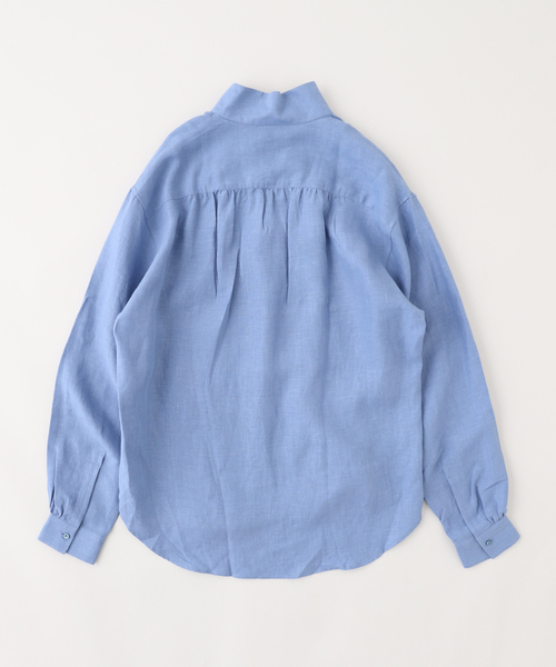 BOURRIENNE ParisX(ブリエンヌパリディス)の「Bourrienne Paris X (ブリエンヌ パリ ディス) Linen Pullover Shirt(シャツ/ブラウス・メンズ・ブルー・MEDIUM/LARGE)」の2枚目の写真