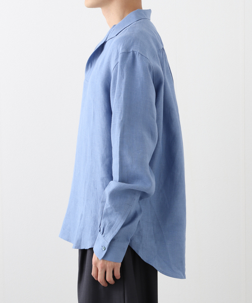 BOURRIENNE ParisX(ブリエンヌパリディス)の「Bourrienne Paris X (ブリエンヌ パリ ディス) Linen Pullover Shirt(シャツ/ブラウス・メンズ・ブルー・MEDIUM/LARGE)」の7枚目の写真