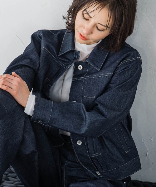LAUTREAMONT（ロートレアモン）の「【KAIHARA】ストレッチデニムジャケット（デニムジャケット・レディース・ネイビー・9号）」の3枚目の写真