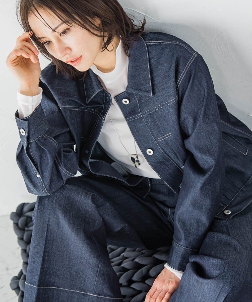 LAUTREAMONT（ロートレアモン）の「【KAIHARA】ストレッチデニムジャケット（デニムジャケット・レディース・ネイビー・9号）」の7枚目の写真